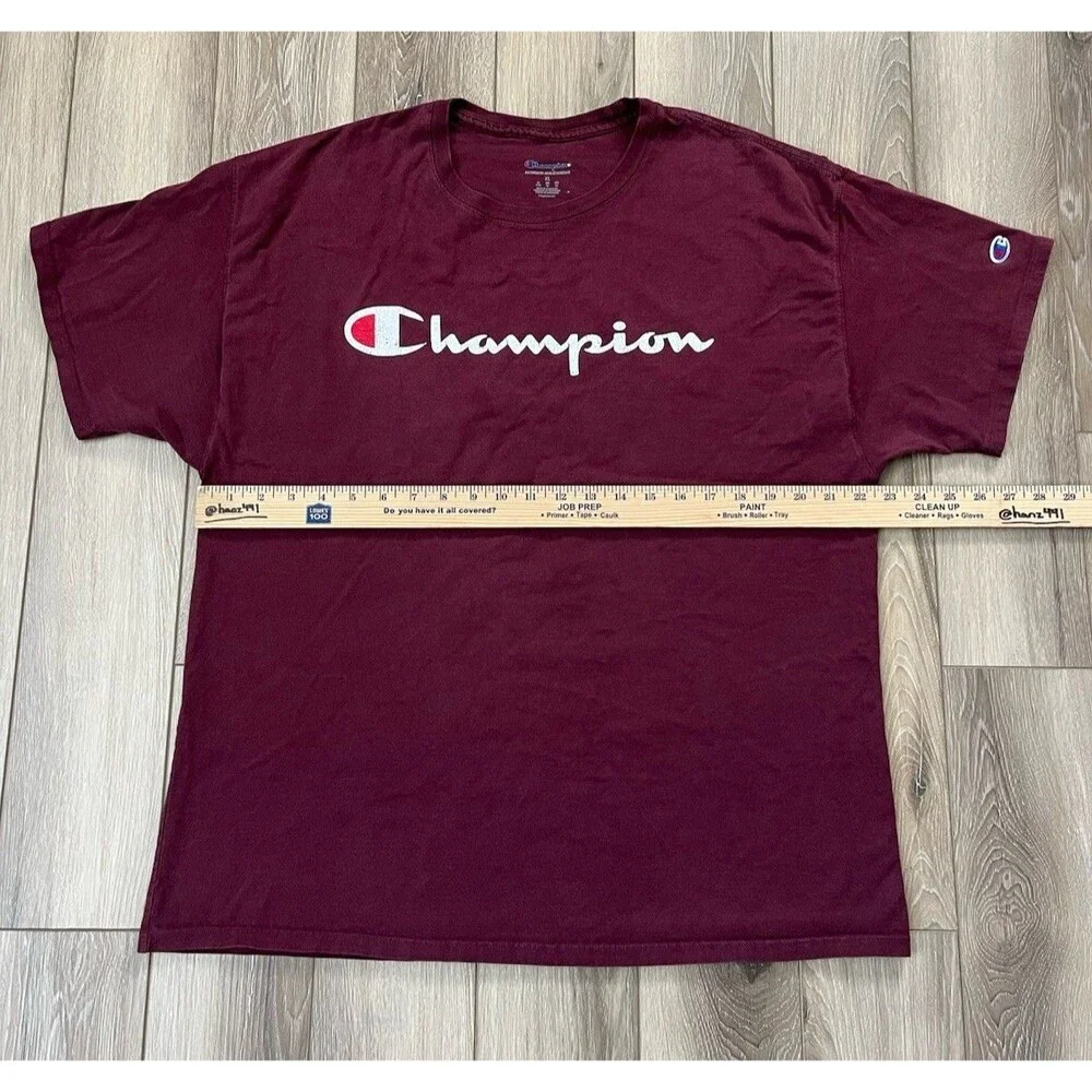 Champion Authentic Athleticwear Maroon Cotton Short Sleeve Tee Mens Sz XL - Picture 9 of 9